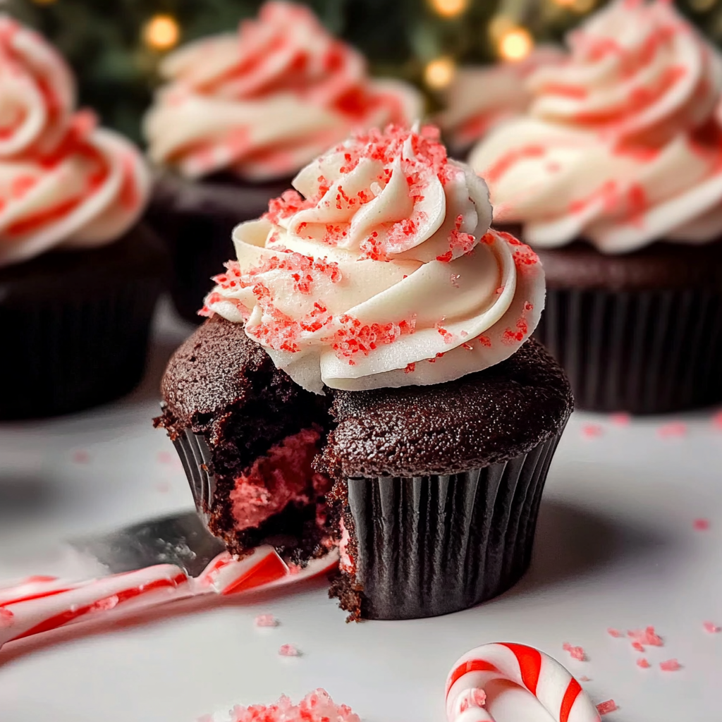 Christmas Chocolate Peppermint Cupcakes
