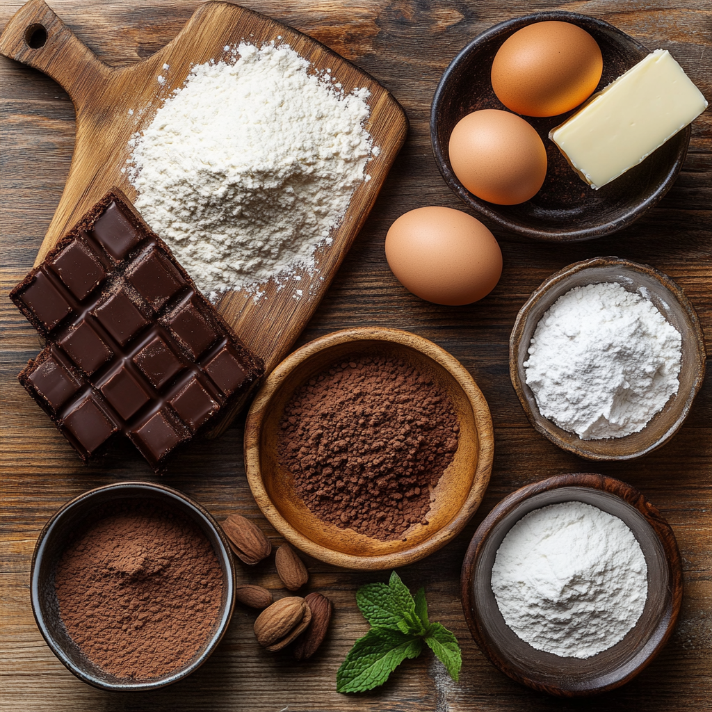 Christmas Chocolate Peppermint Cupcakes ingredients