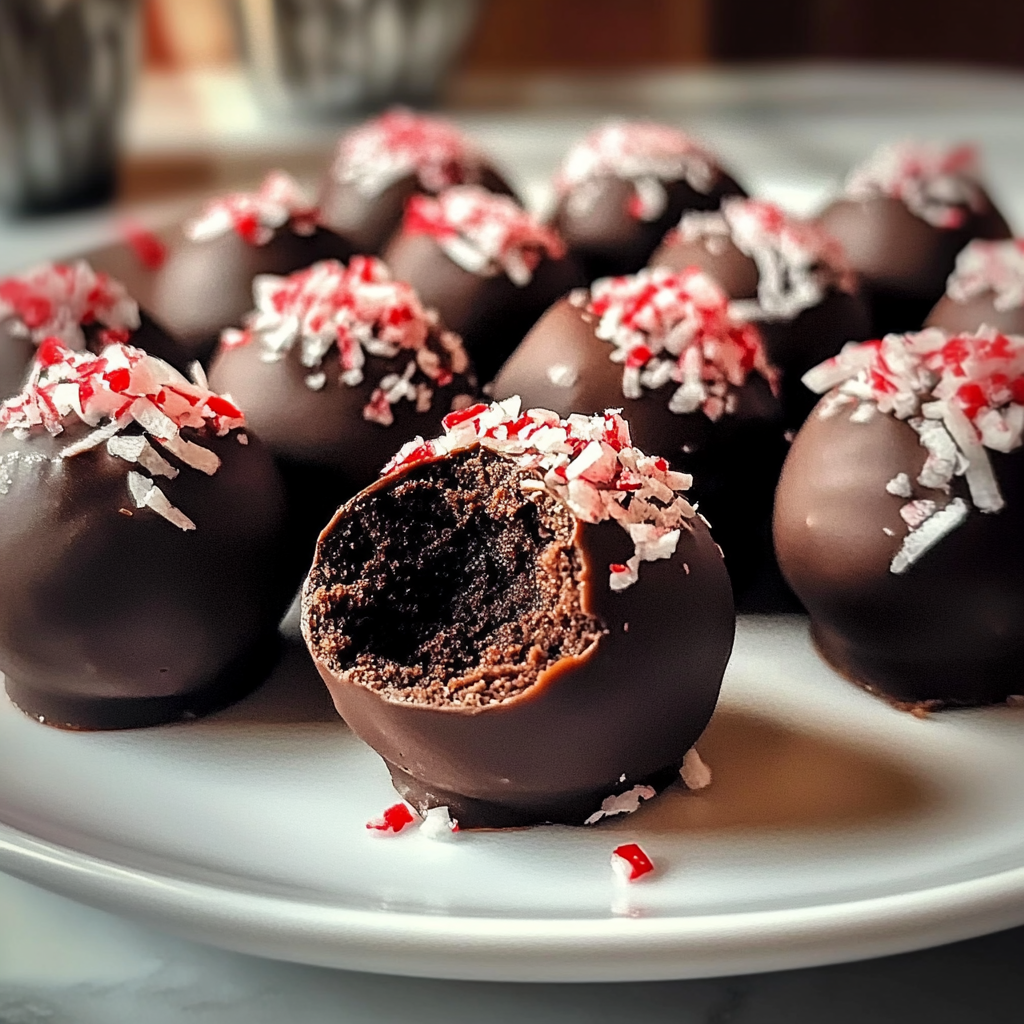 Christmas Chocolate Peppermint Truffles