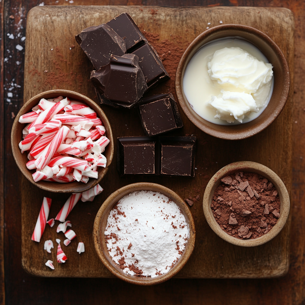 Christmas Chocolate Peppermint Truffles ingredients