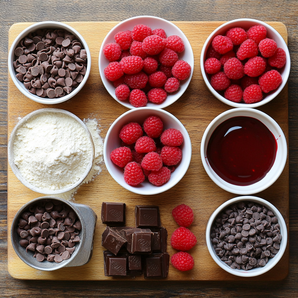 Christmas Chocolate Raspberry Layer Cake ingredients