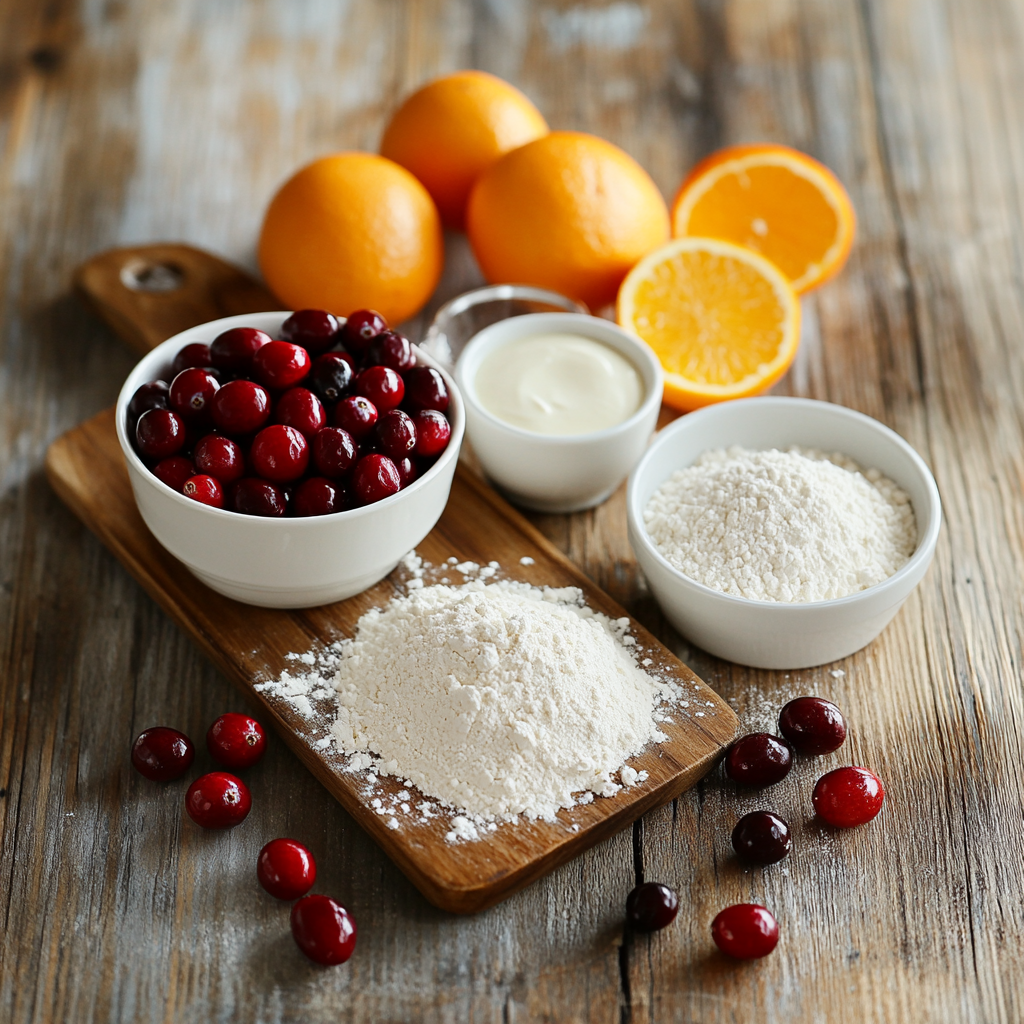 Christmas Cranberry Orange Loaf ingredients