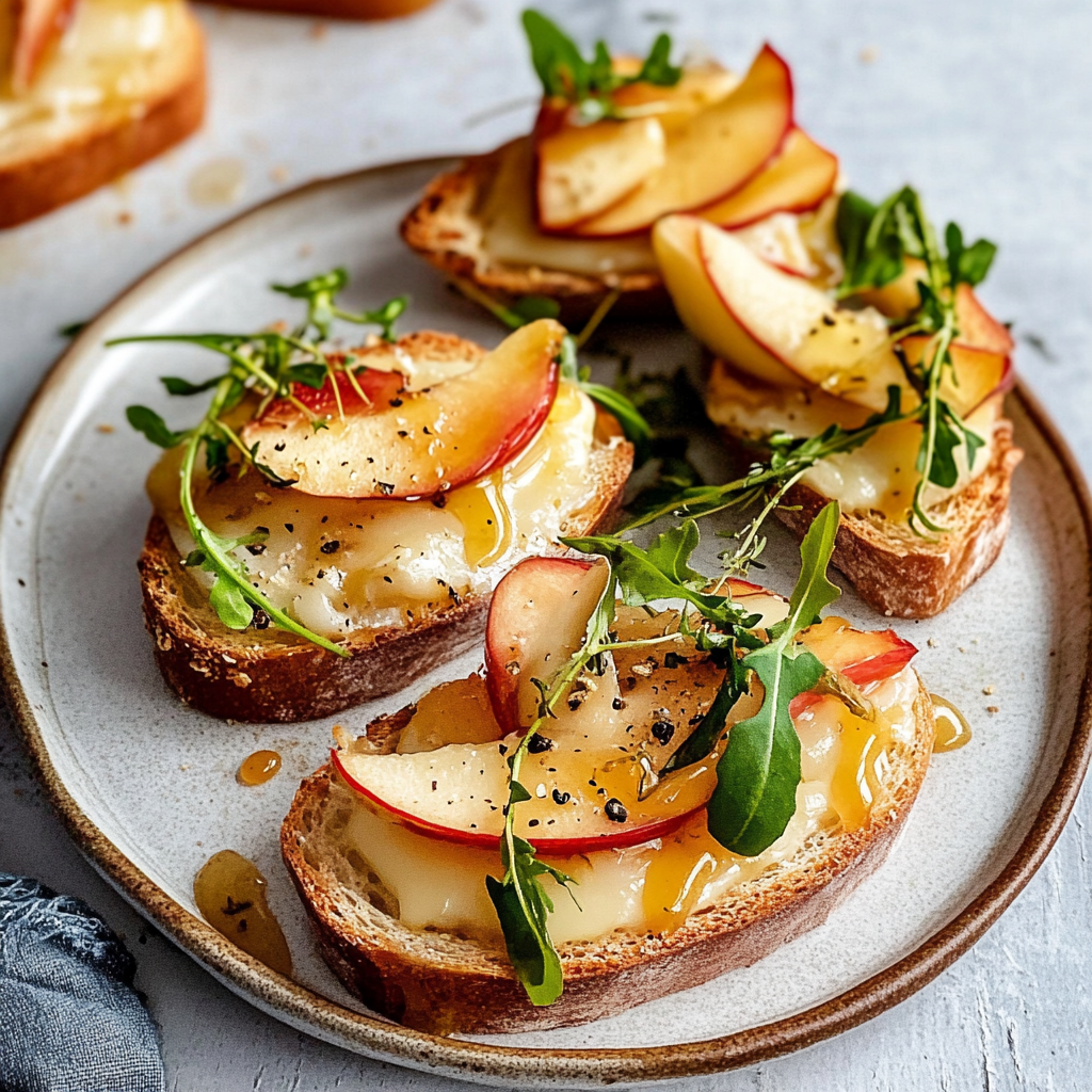 Apple and Brie Crostini with Hot Honey