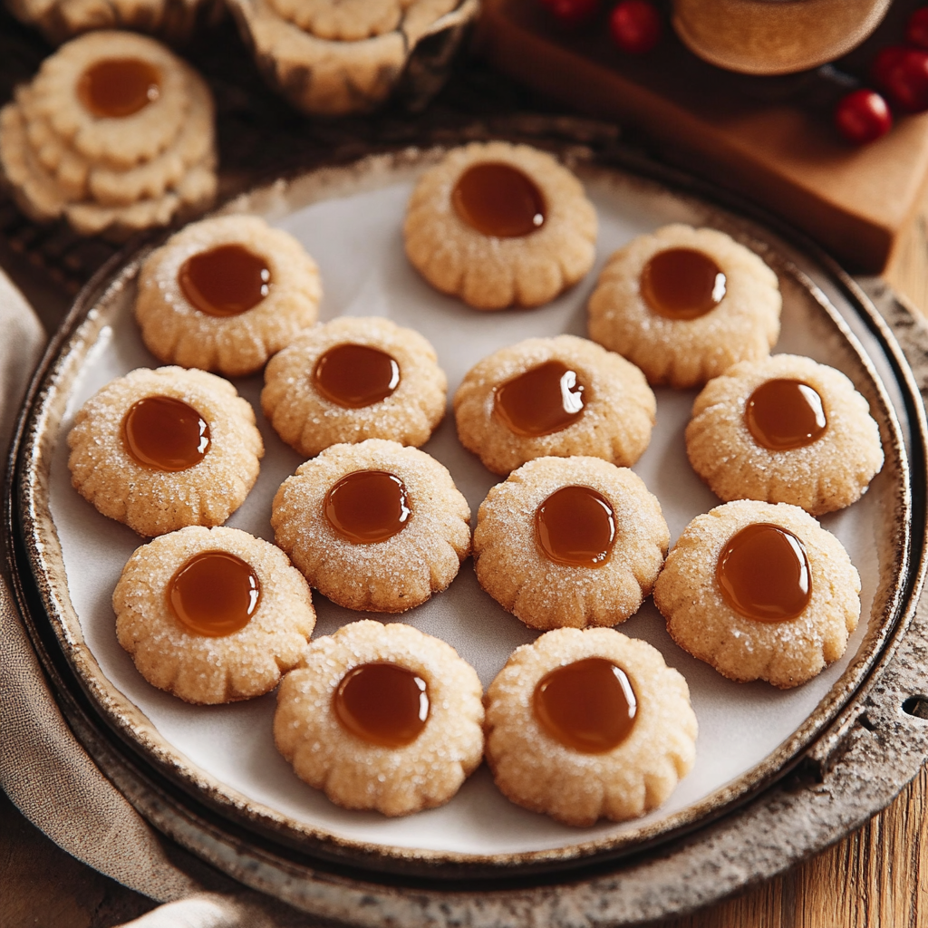 Christmas Gingerbread Thumbprint Cookies