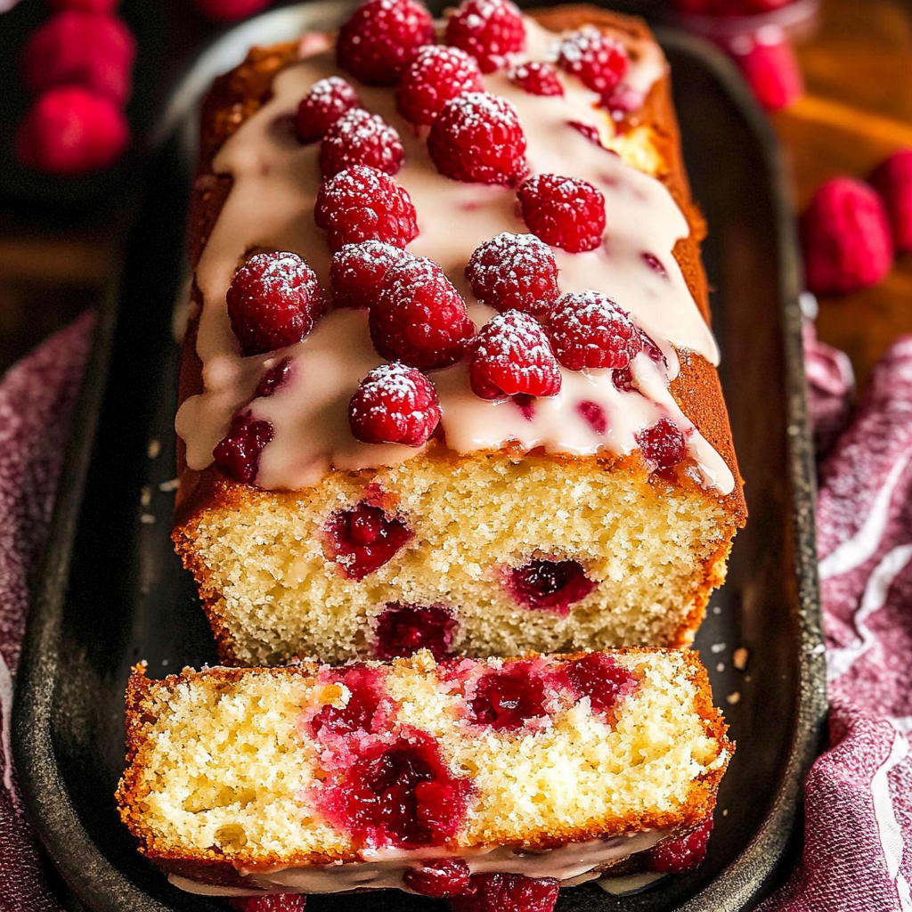 Christmas Glazed White Chocolate Raspberry Loaf