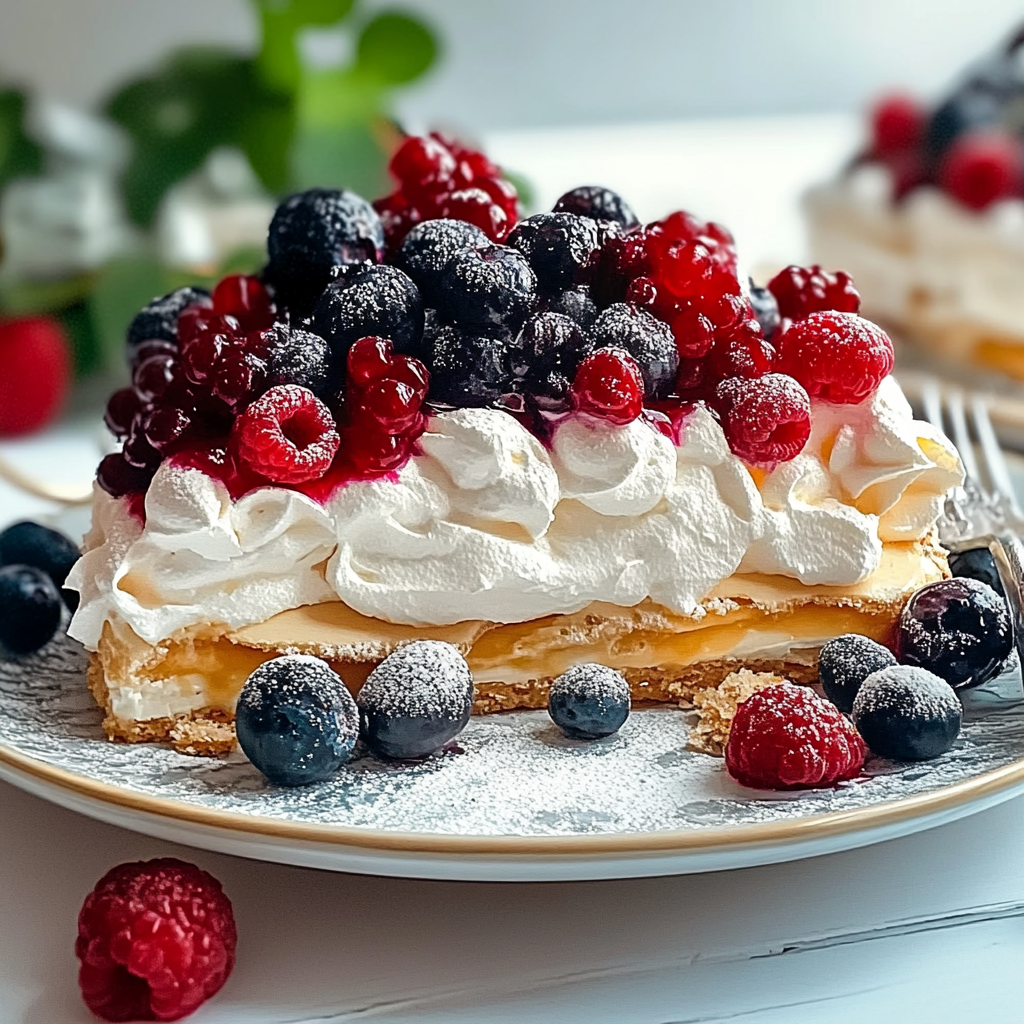 Christmas Holiday Pavlova with Berries