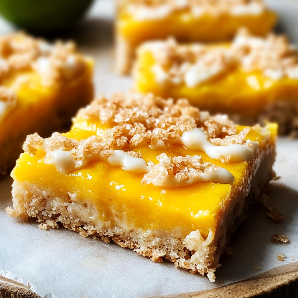 Christmas Mango Bars with Lime Glaze