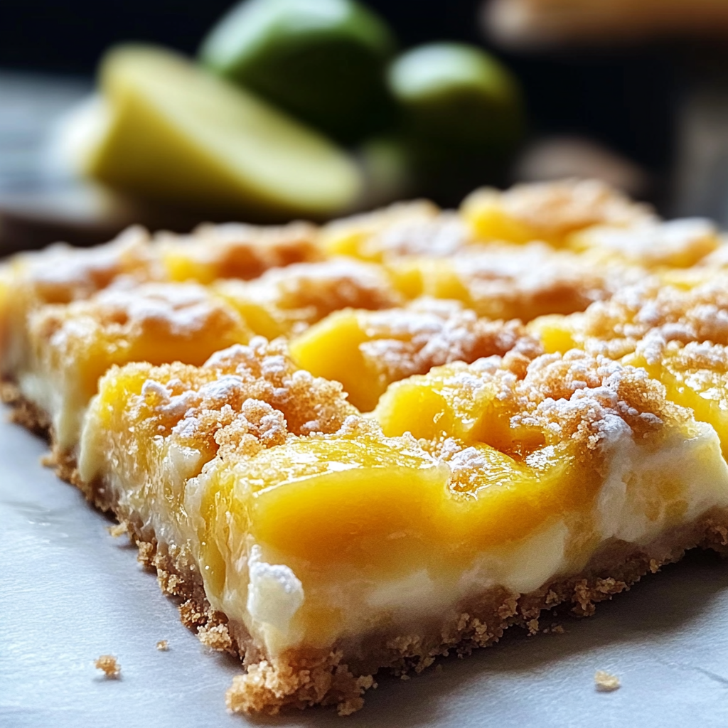 Christmas Mango Bars with Lime Glaze