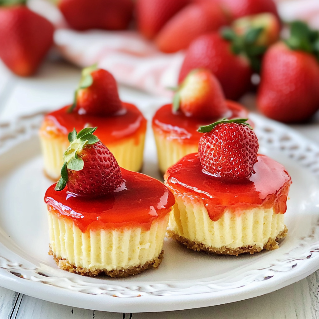 Christmas Mini Strawberry Cheesecakes