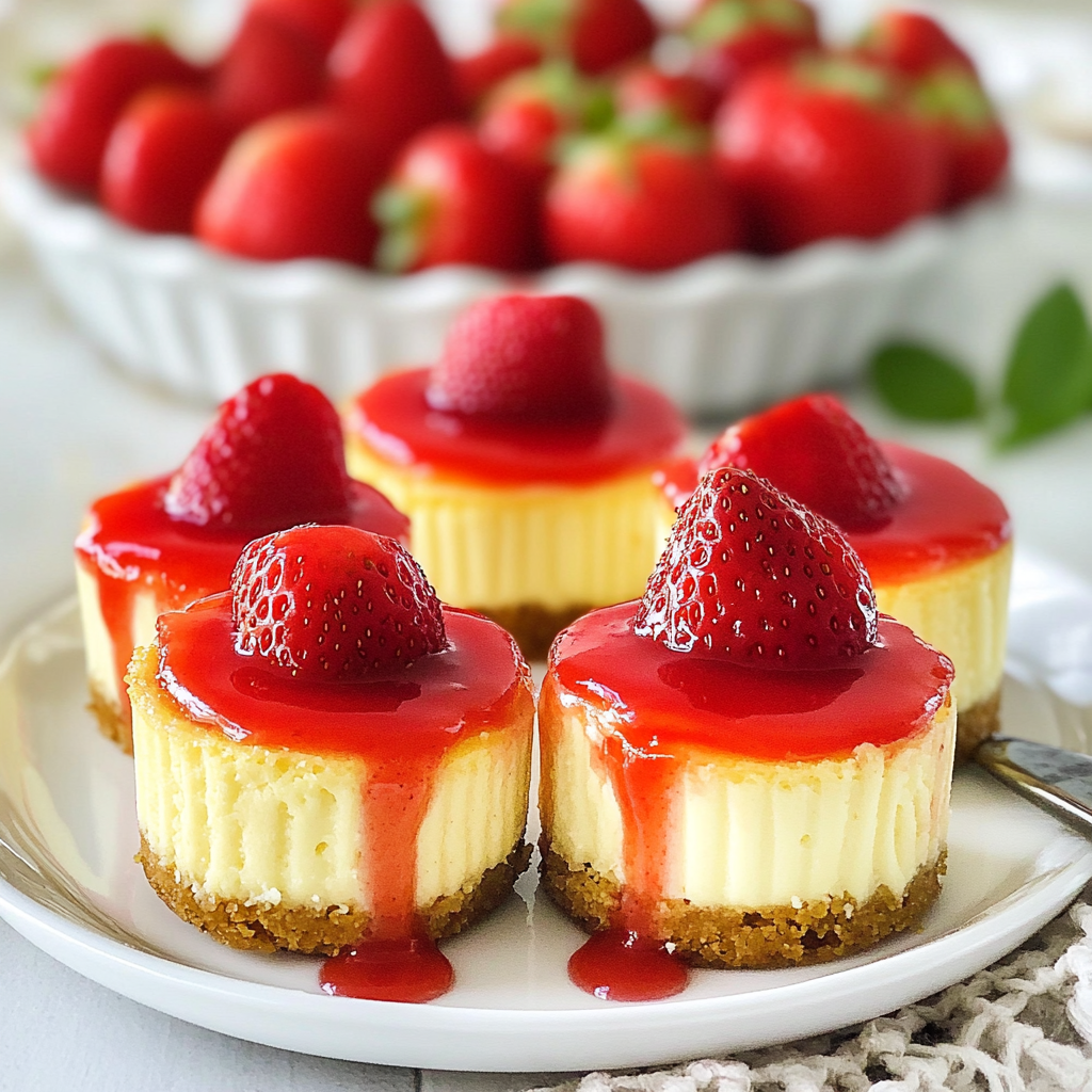 Christmas Mini Strawberry Cheesecakes