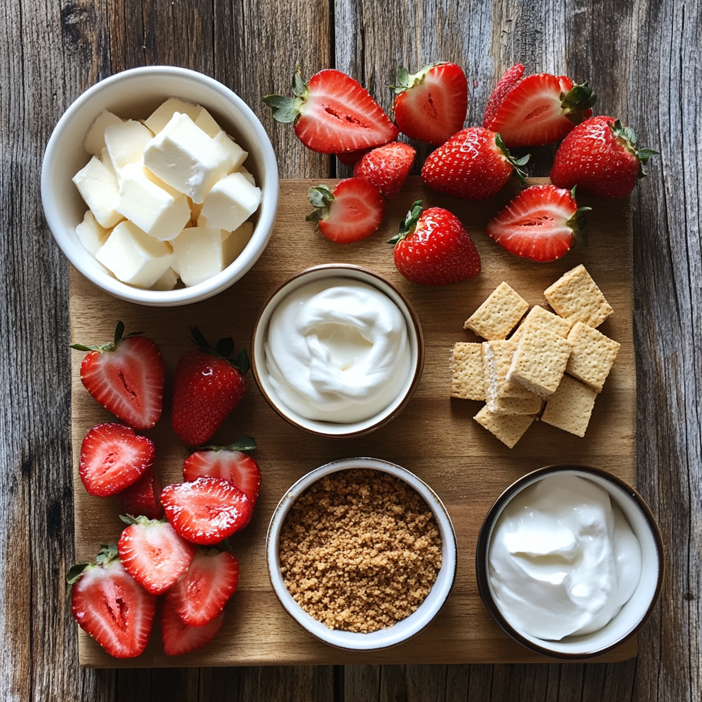 Christmas Mini Strawberry Cheesecakes ingredients