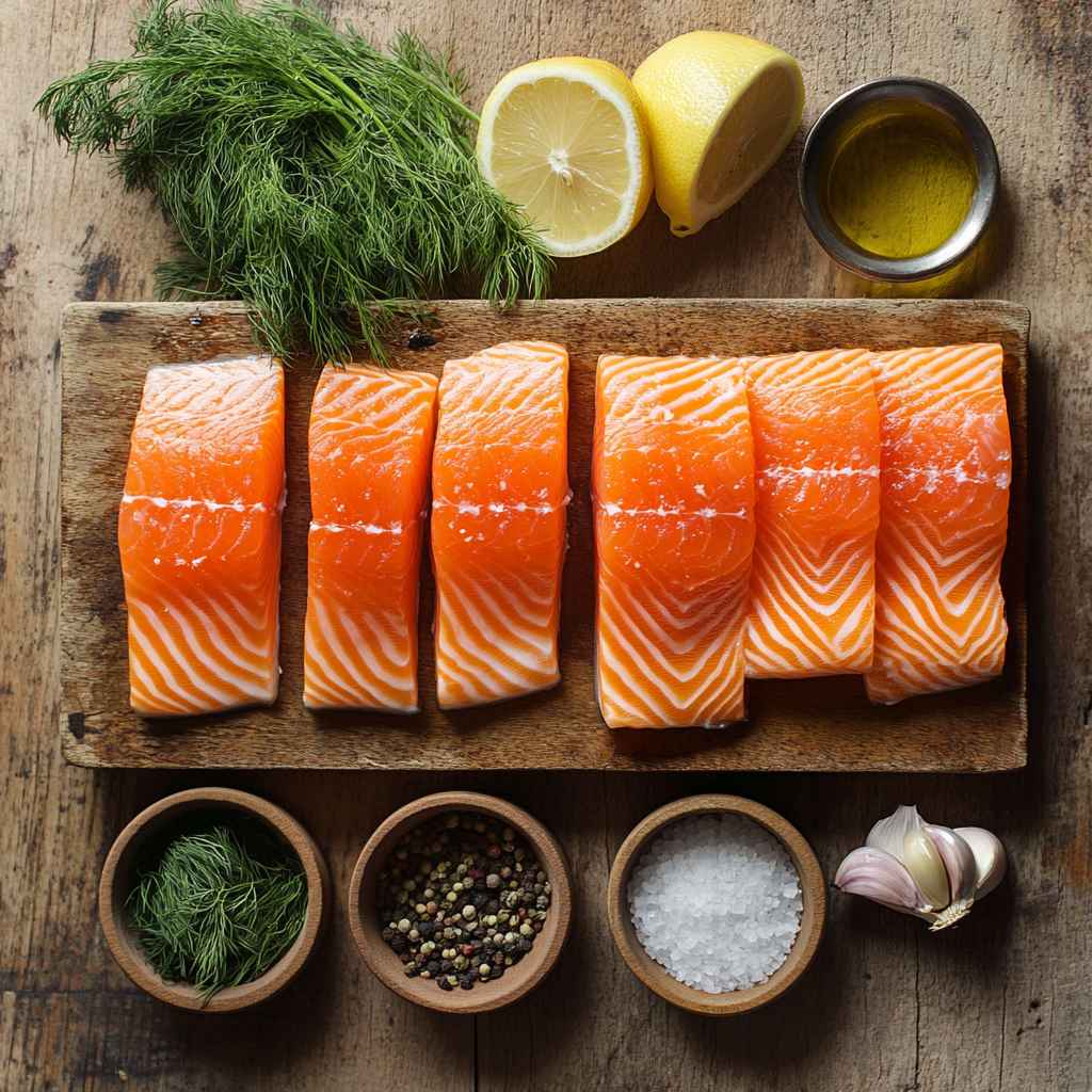 Christmas Oven Baked Salmon Steaks ingredients