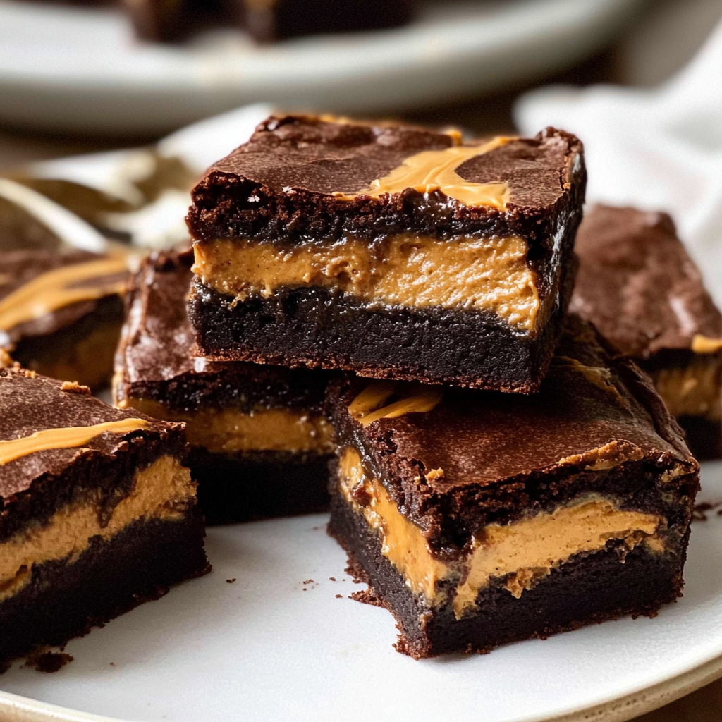 Christmas Peanut Butter Stuffed Brownies