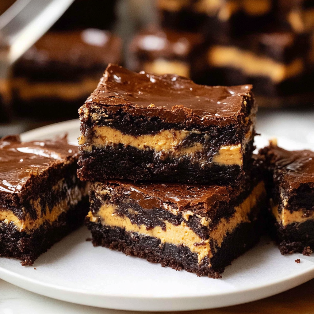 Christmas Peanut Butter Stuffed Brownies