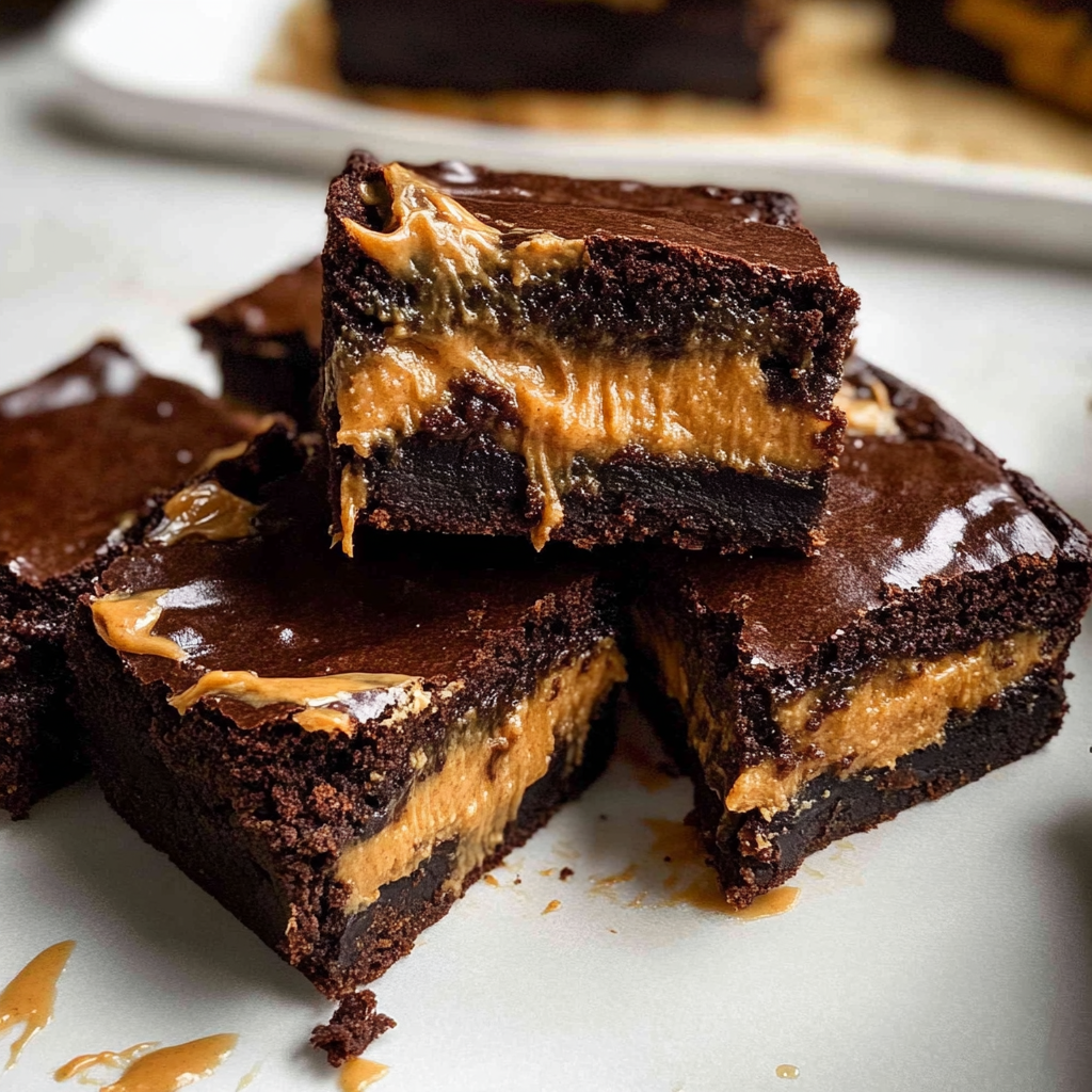 Christmas Peanut Butter Stuffed Brownies