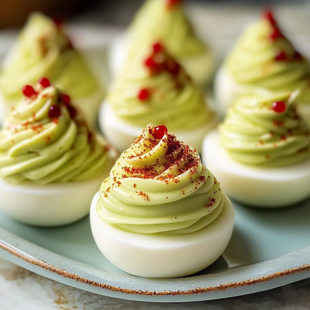 Christmas Tree Deviled Eggs