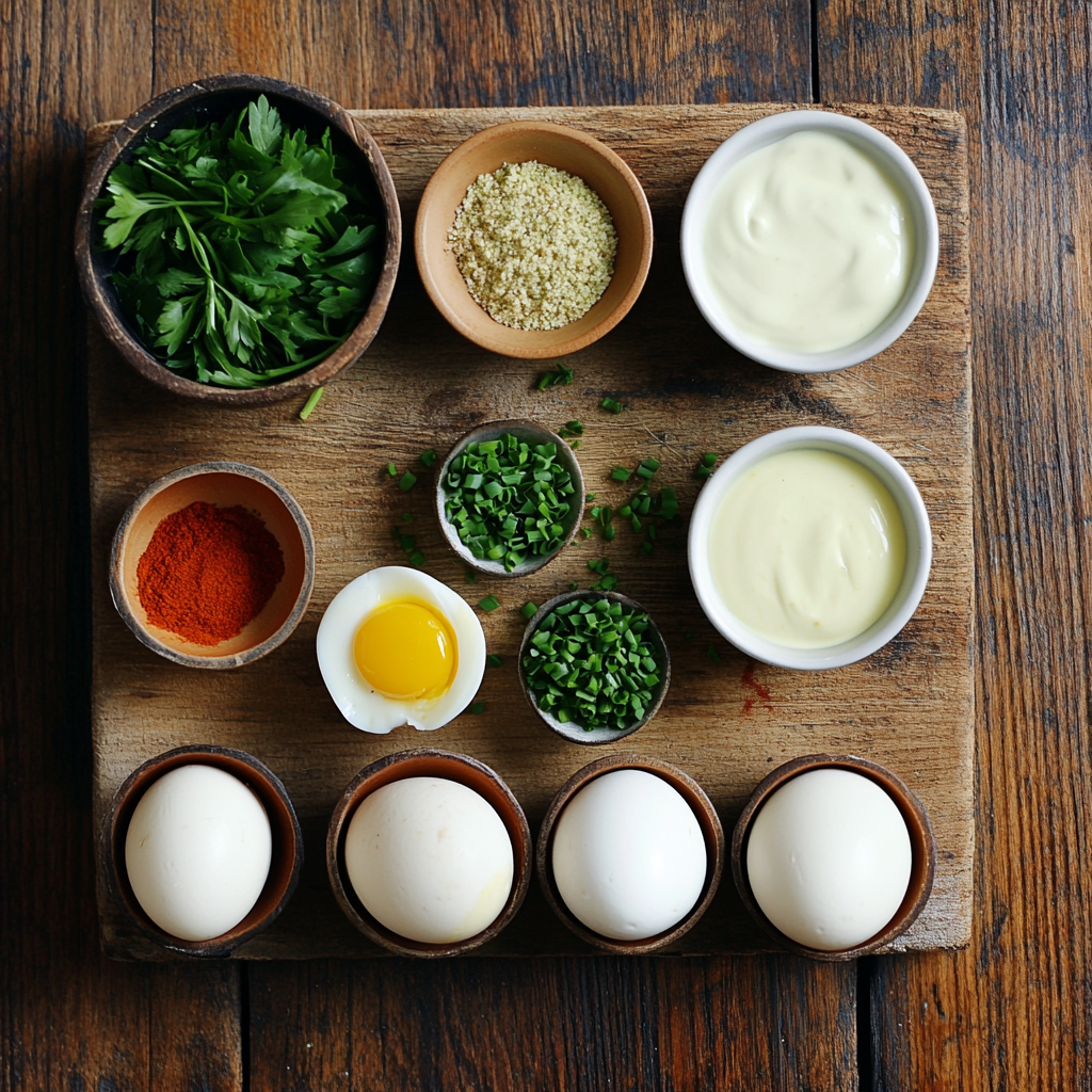 Christmas Tree Deviled Eggs ingredients