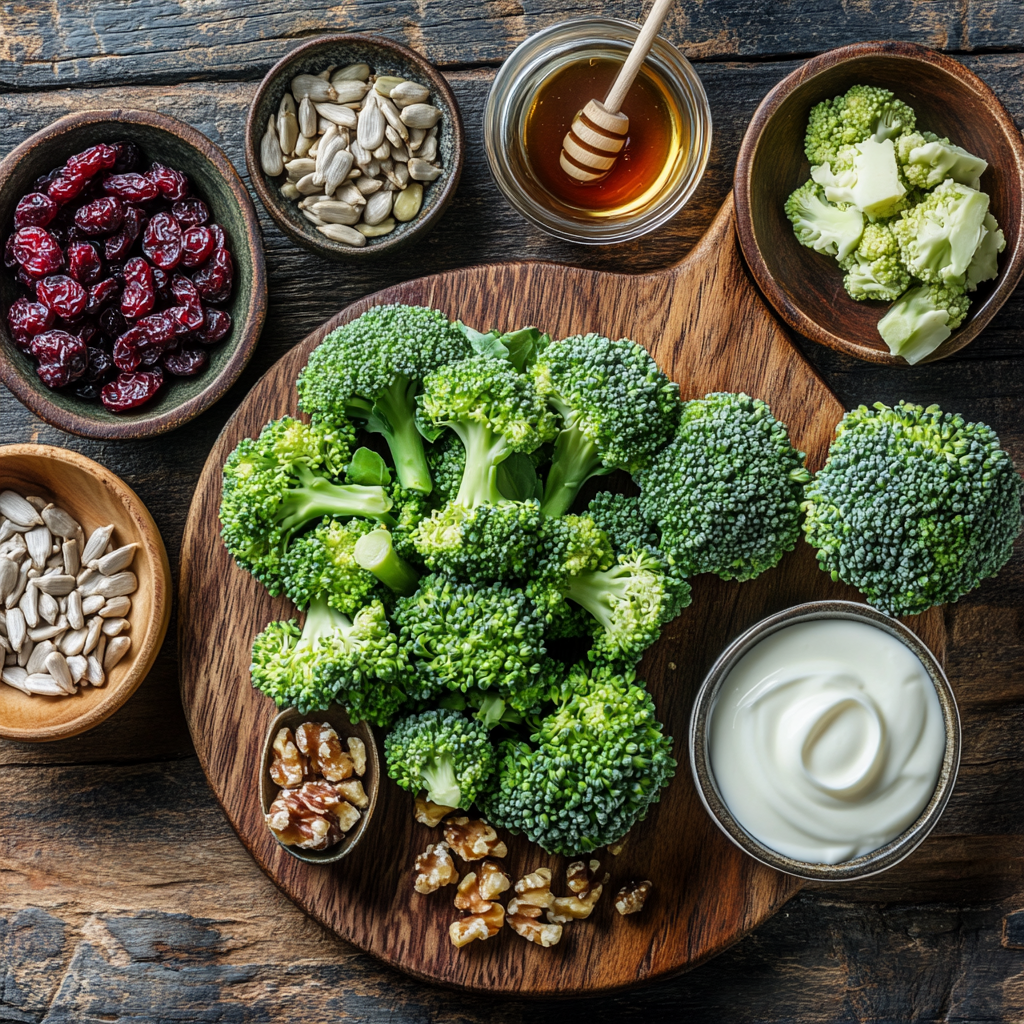 Festive Broccoli Cranberry Salad ingredients