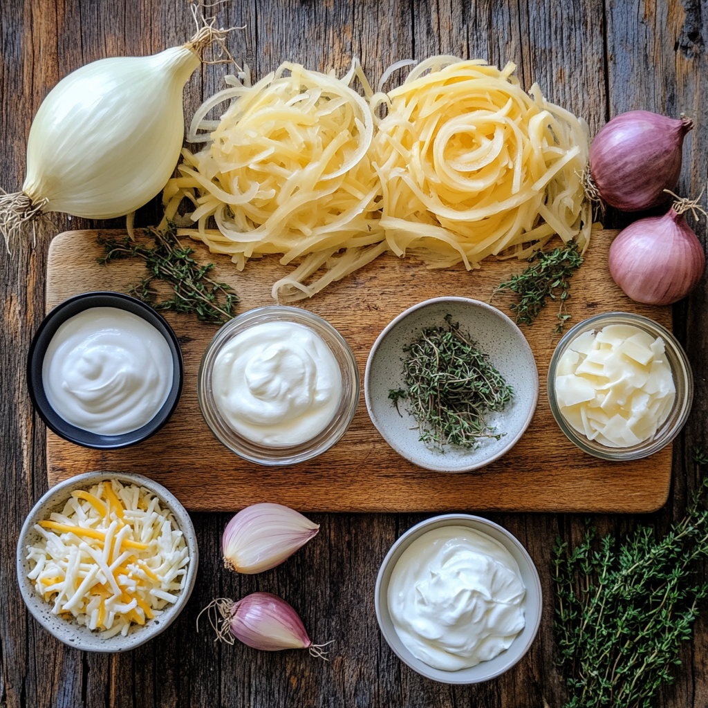 Holiday Caramelized Onion Dip ingredients