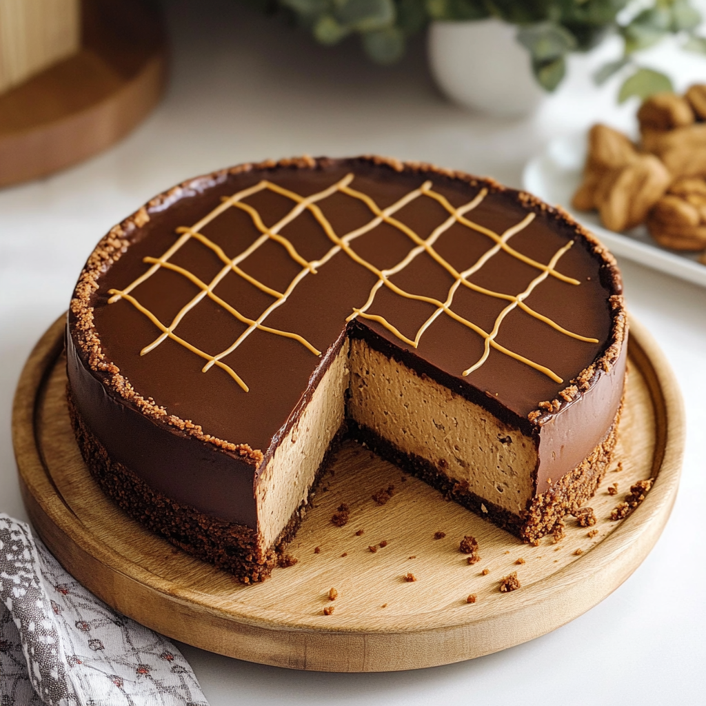 Holiday Chocolate Peanut Butter Cheesecake