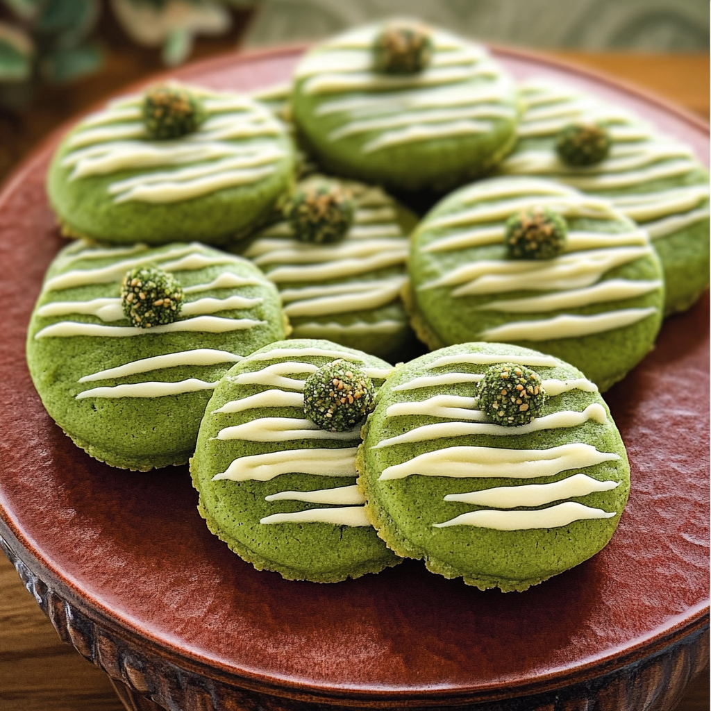 Holiday Matcha Butter Cookies