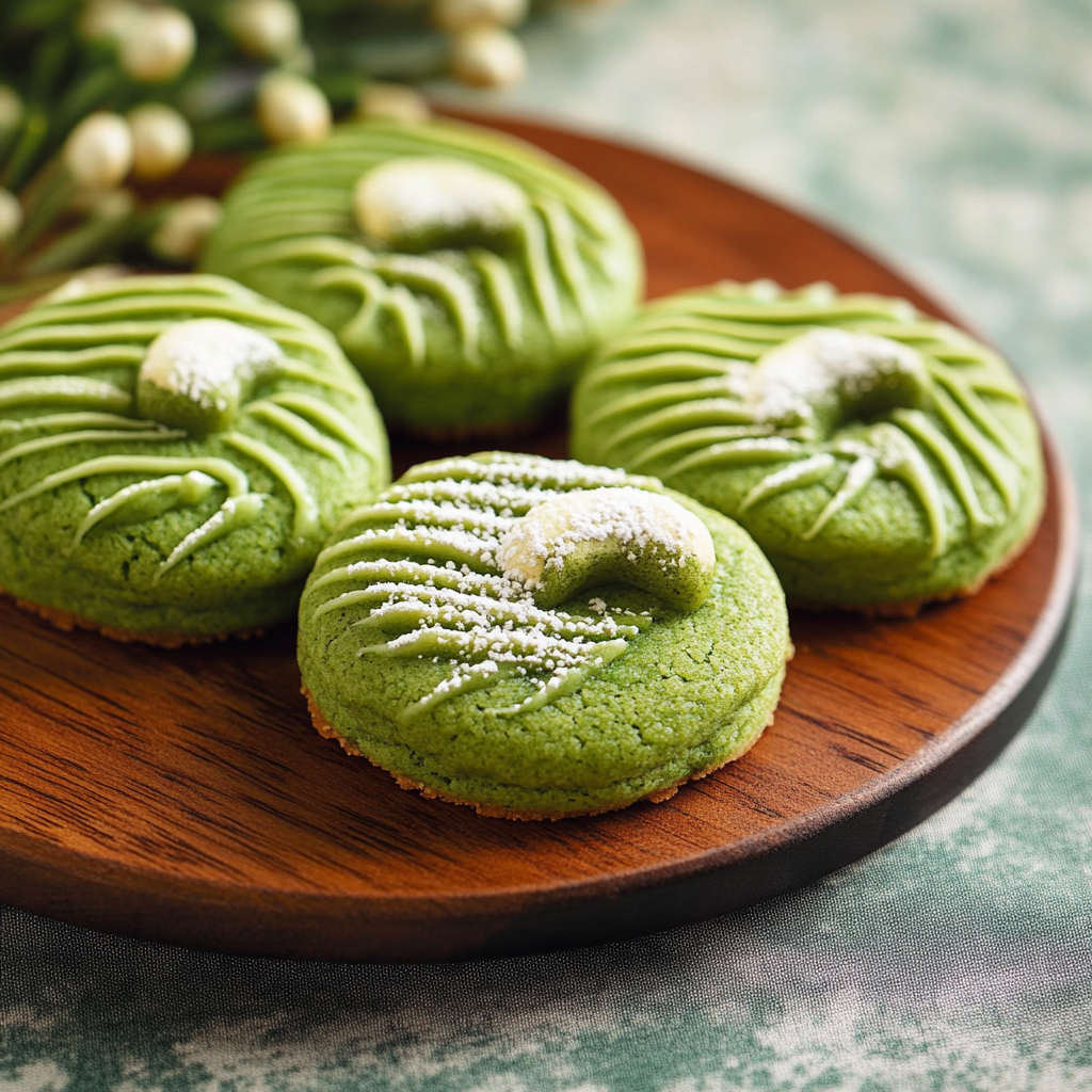 Holiday Matcha Butter Cookies