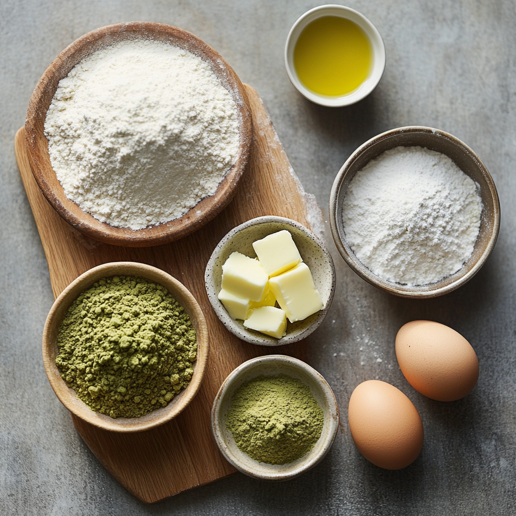 Holiday Matcha Butter Cookies ingredients