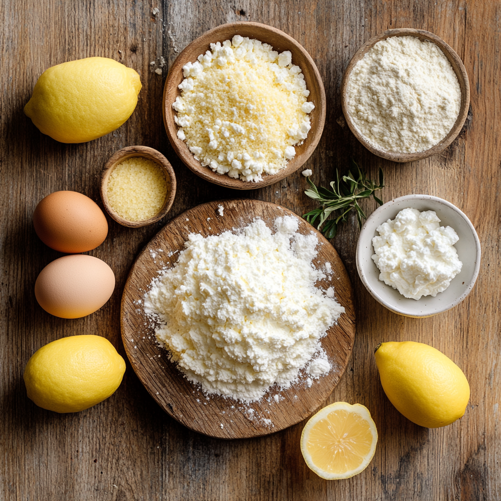 Italian Lemon Ricotta Cake for christmas ingredients