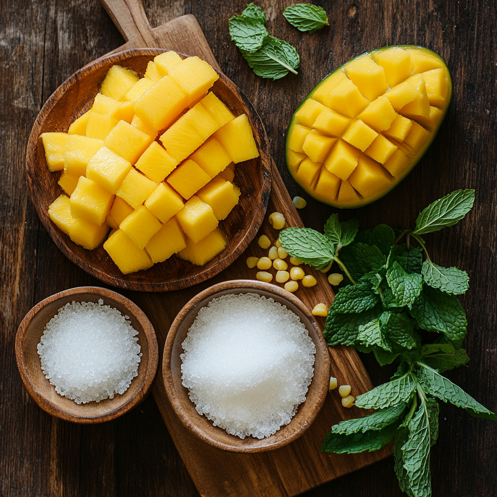 Mango Sago ingredients