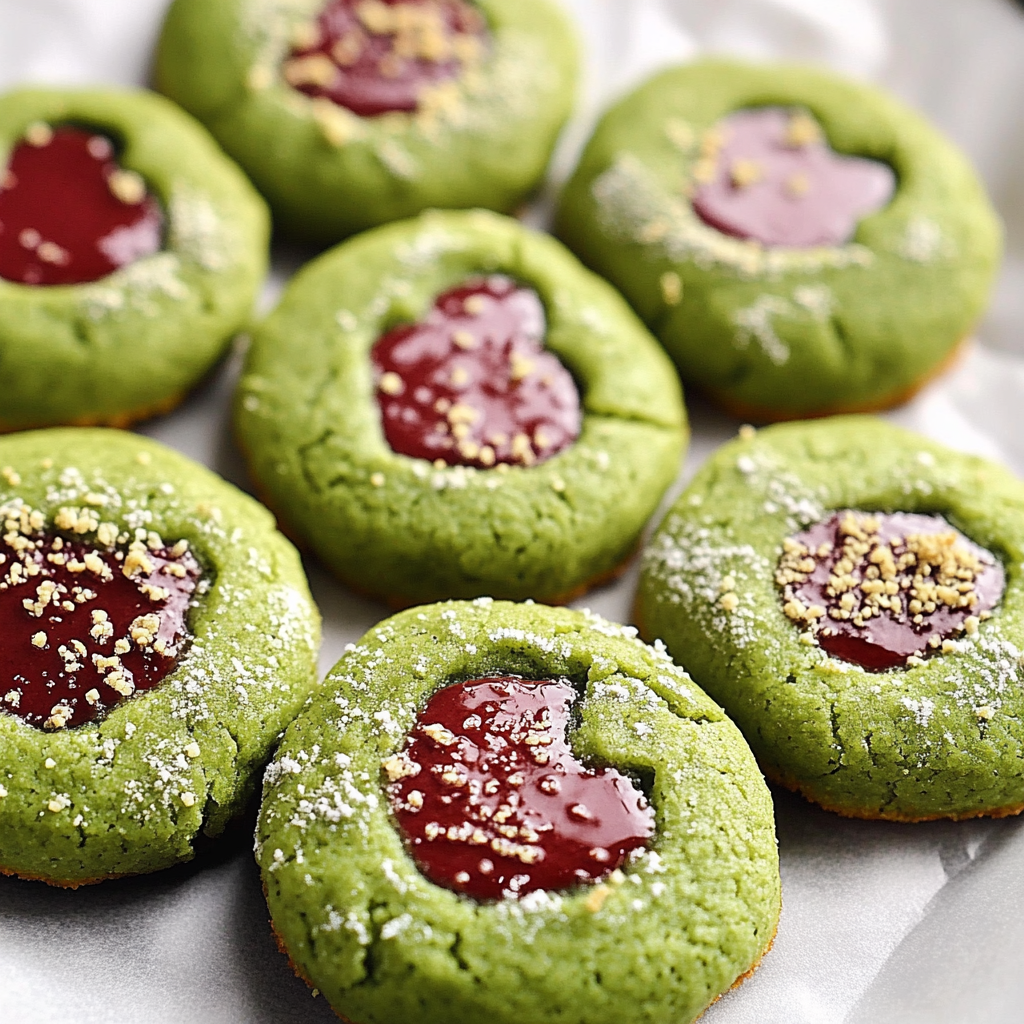 Matcha Thumbprint Cookies
