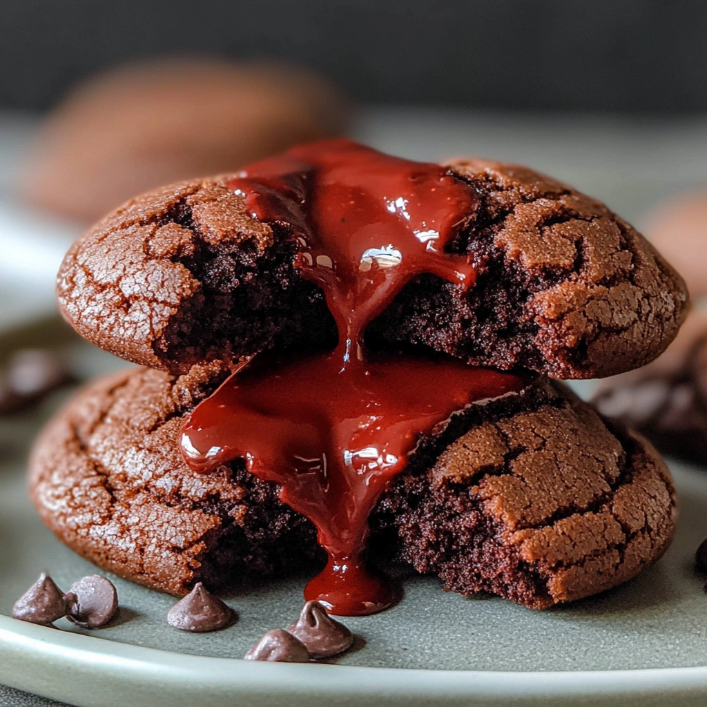 Red Velvet Nutella Cookies