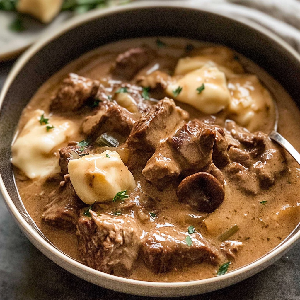 Slow Cooker Beef Stroganoff Stew