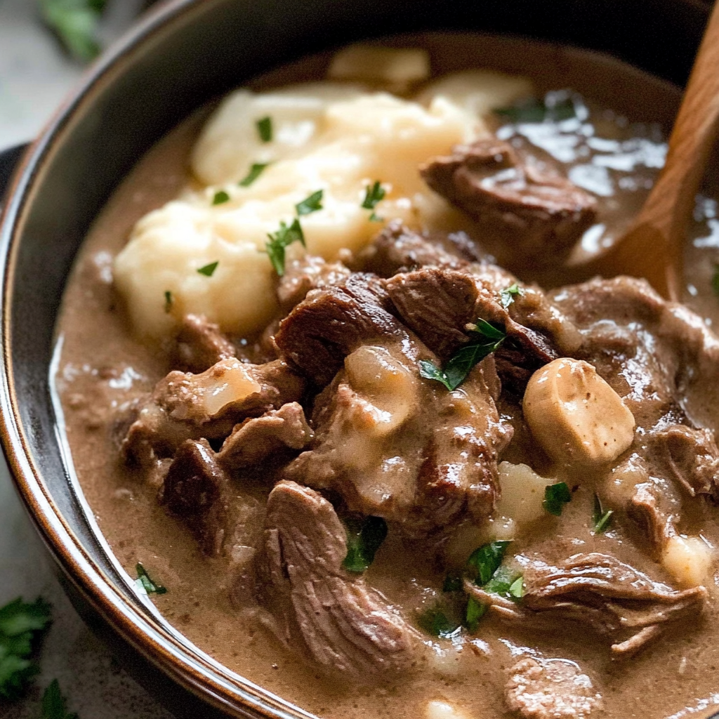 Slow Cooker Beef Stroganoff Stew