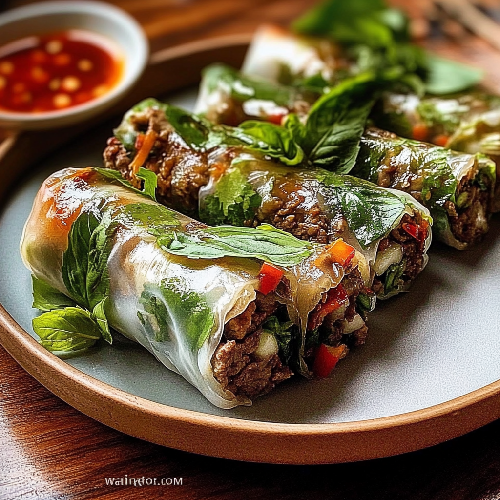 Thai Basil Beef Rolls