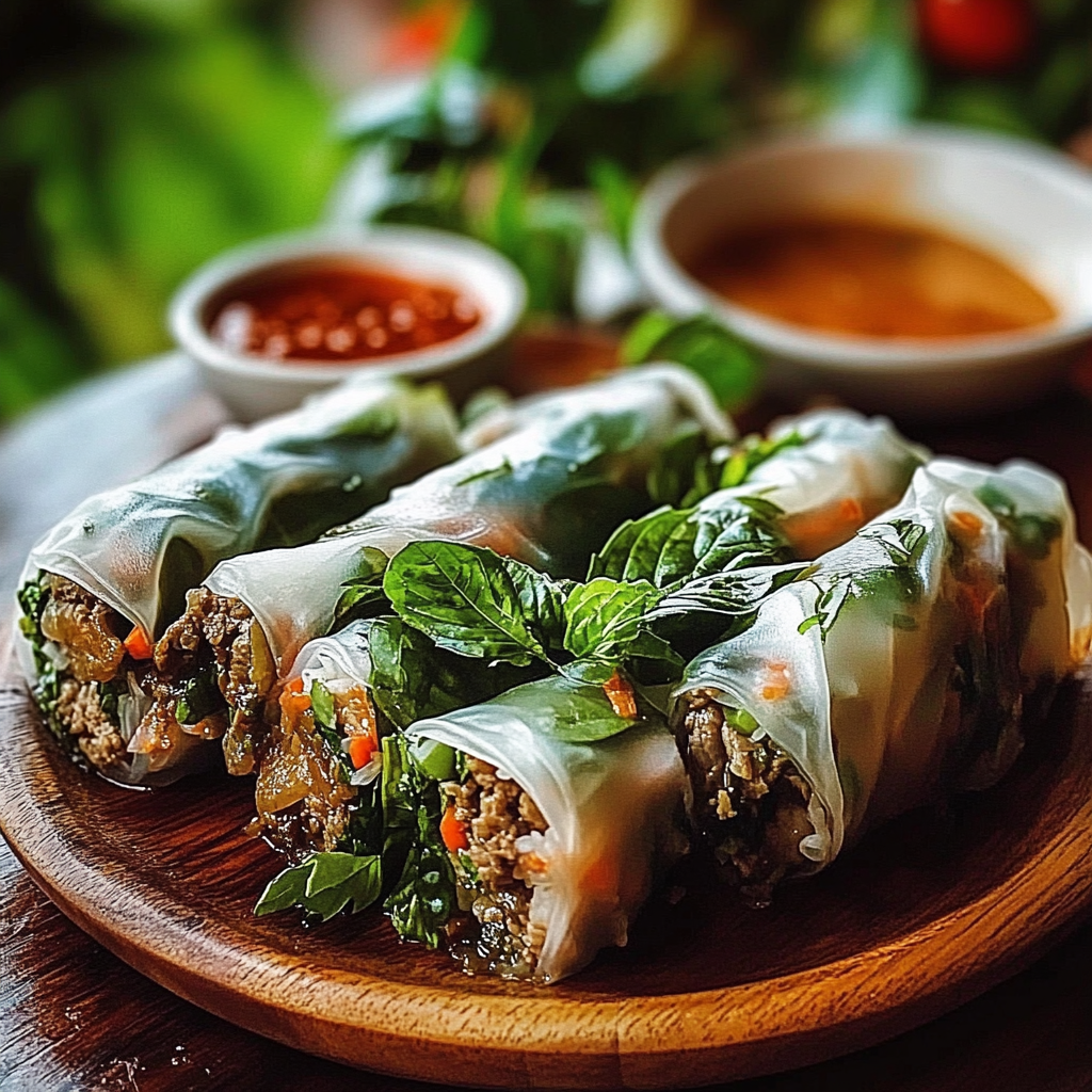 Thai Basil Beef Rolls