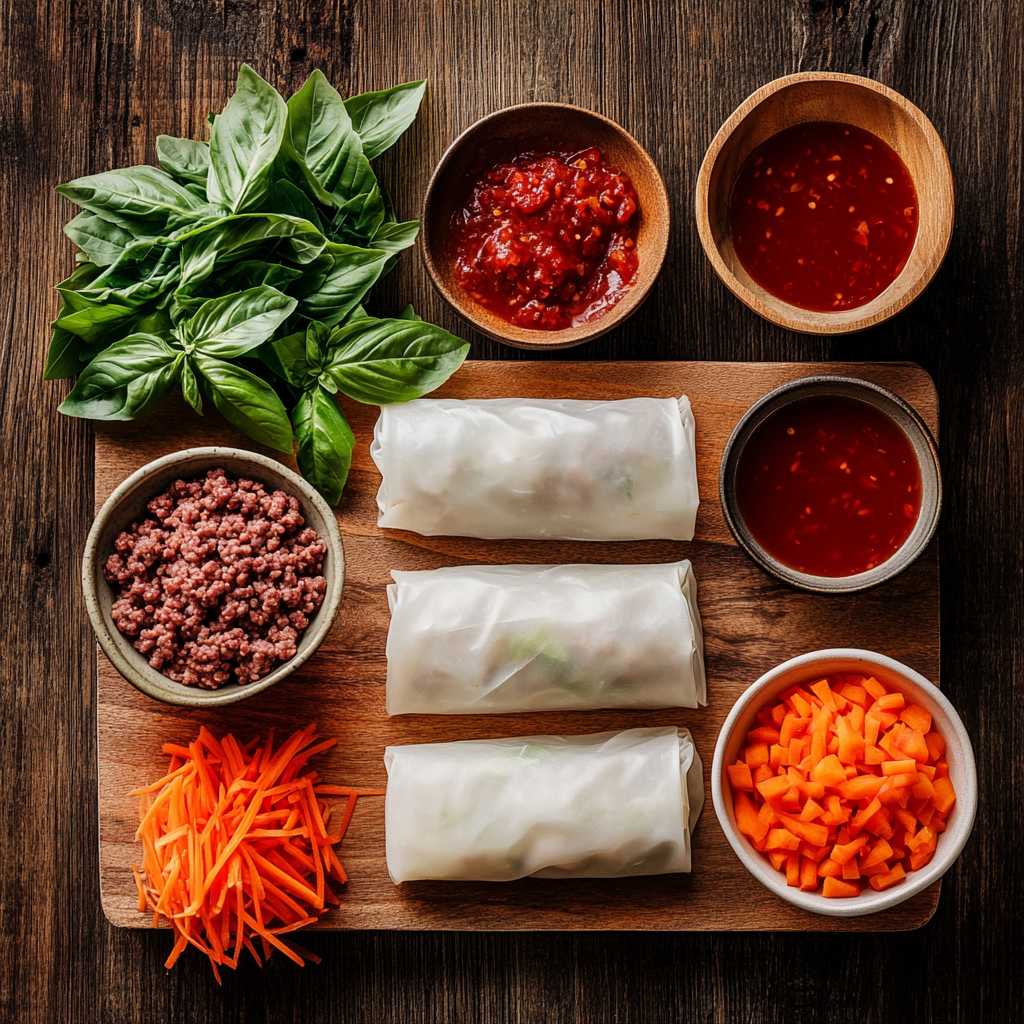 Thai Basil Beef Rolls ingredients