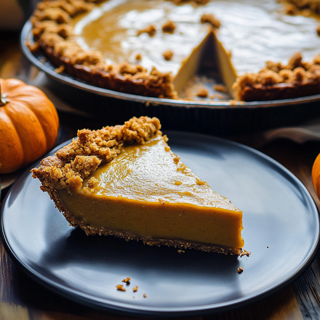 christmas Pumpkin Pie with Gingersnap Crust