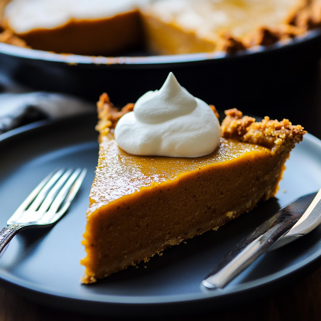 christmas Pumpkin Pie with Gingersnap Crust
