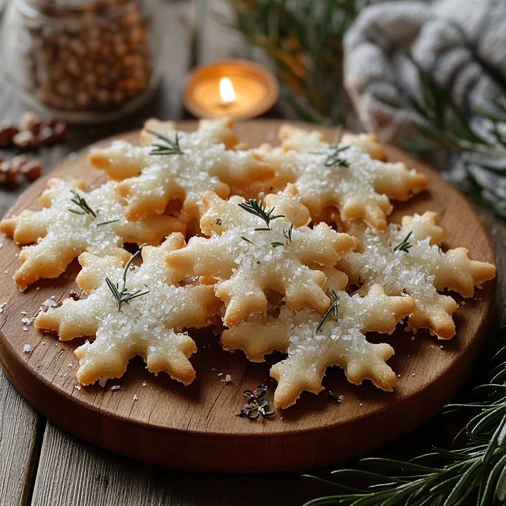 Rosemary-Parmesan Snowflake Cookies