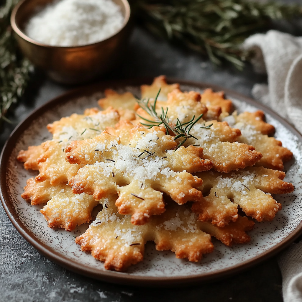 Rosemary-Parmesan Snowflake Cookies